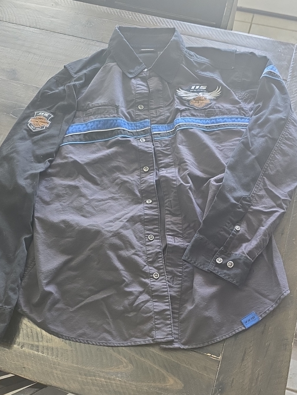 Harley Davidson Mens 115 Years Long Sleeve Button-Down. XL. GUC